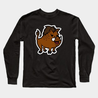 Boar Cartoon Animal Cartoon Island Long Sleeve T-Shirt